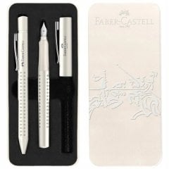 Подарочный набор ручек Faber-Castell GRIP 2010 Coconut Milk в металлическом пенале, шариковая ручка+перовая, 201527 201527