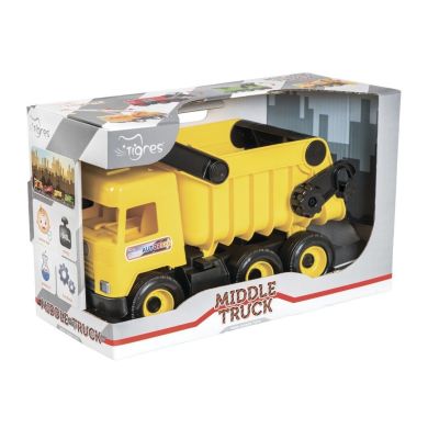 Авто Wader Middle truck самосвал желтый в коробке 39490