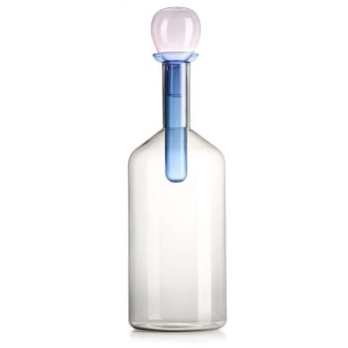 CHEMICAL Бутель сіро-синя ,рожева кришка, h 40,5 см(скло) IVV 9118.1