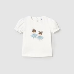 Детская футболка с принтом балерины 80 Кремовый Mayoral 1041