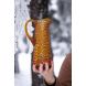 Графін для напоїв високий Hobnail, бурштиновий (1000 мл) KLIMCHI 16185/1000-85/27