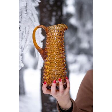 Графін для напоїв високий Hobnail, бурштиновий (1000 мл) KLIMCHI 16185/1000-85/27