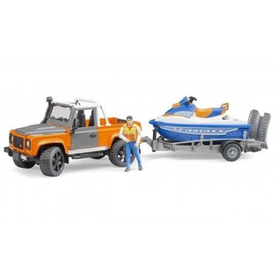 Іграшка Bruder Джип Land Rover з причепом і водним скутером 1:16 02599