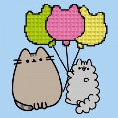 Картина по номерам с алмазной мозаикой SANTI Пушин. Друзья и воздушные шарики, 25*25 см. Santi 954940