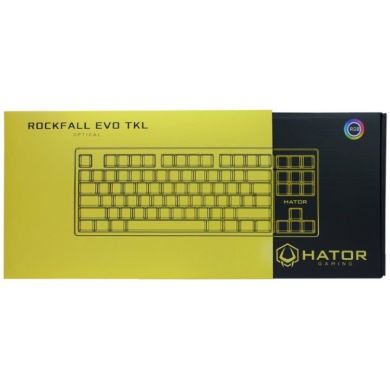 Клавiатура оптична Hator Rockfall Evo TKL Kailh Optical, black (USB, ENG/UKR/RUS) HTK-630