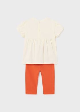 Комплект одежды для девочки леггинсы, футболка 4L, р.68 Оранжевый Mayoral 1736