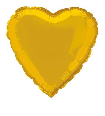 Шарик фольгированный FlexMetal Сердце золотое мини 202500 O