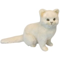 Мягкая игрушка Белый котенок, сидящий длина 32 см 6433