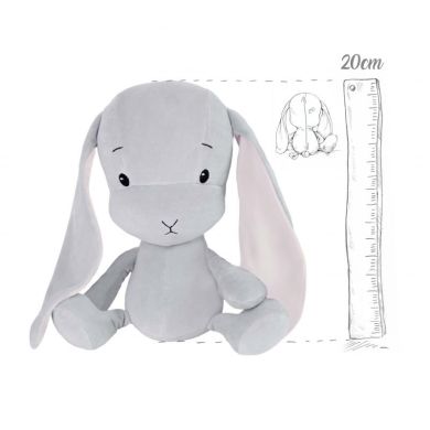 М'яка іграшка Effiki сірий кролик з рожевими вушками 20 см 5901832946366