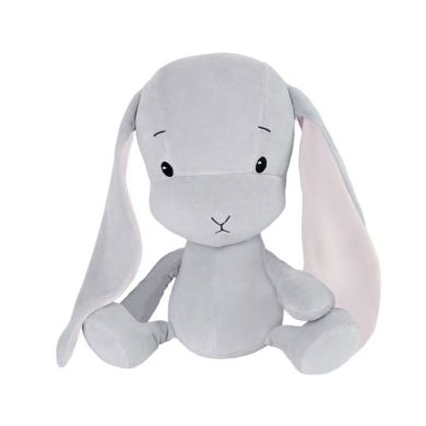 М'яка іграшка Effiki сірий кролик з рожевими вушками 20 см 5901832946366
