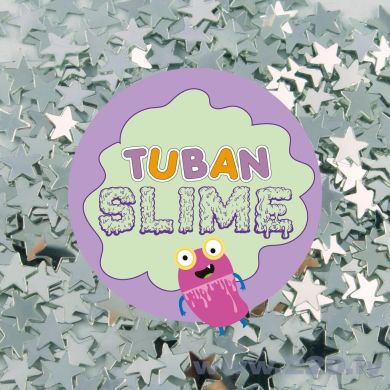 Набір блискіток для слайму 5г срібні зірки Tuban TU3096