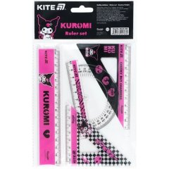 Набор: линейка 15 см, 2 косенка, транспортир, с принтом HK HK25-282