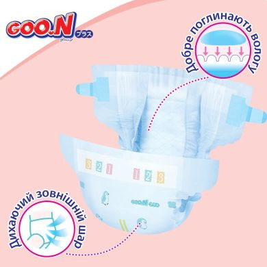 Подгузники GOO.N Plus для детей 6-11 кг (размер М на липучках унисекс 52 шт) 4902011118759, М
