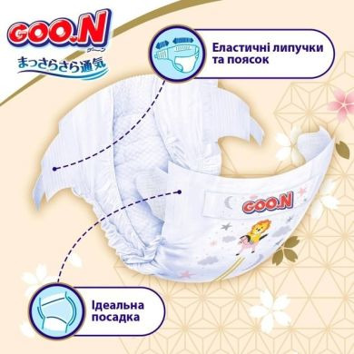 Підгузки GOO.N Premium Soft для дітей 3-6 кг (розмір 2(S), на липучках, унісекс, 70 шт) F1010101-153