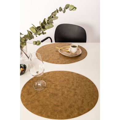 Плейсмат под тарелку TROJA овальная, 33&times;45 см, золотая Tiseco ZZ0490GOLD