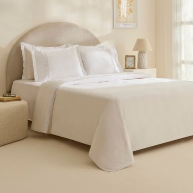 Постельное белье Karaca Home Indila, белое (простыня 240x260, пододеяльник 200x220, 2 наволочки 50x70) 1000248979001