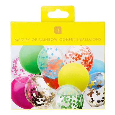 Райдужні повітряні кулі Talking Tables з конфетті 12 шт RAIN-BALL-CONFETTI