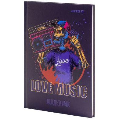 Щоденник шкільний, тверда обкладинка, Love music Kite K21-262-2