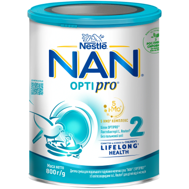 Детская смесь молочная сухая Nestle NAN 2 Optipro с олигосахаридом 2'FL для детей от 6 месяцев 800 г 12347538 7613032477530