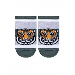 Ультракороткі шкарпетки з малюнком Тигр ACTIVE Lycra 22 р сірий 17С-87СП