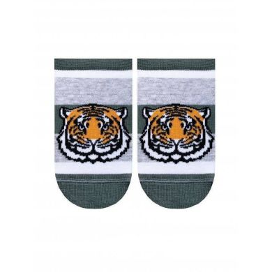 Ультракороткі шкарпетки з малюнком Тигр ACTIVE Lycra 22 р сірий 17С-87СП