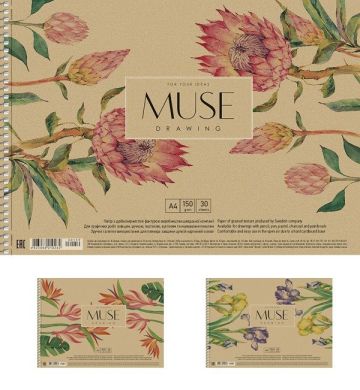 Альбом для малювання Muse 30 аркушів А4 на пружині серія PB-SC-030-159