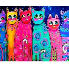 Алмазна мозаїка SANTI Art cats 40*50см на підрамнику 954451
