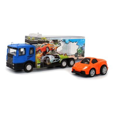 Автотранспортер Funky Toys Быстрое перевозки 1:60 с оранжевой машинкой FT61052