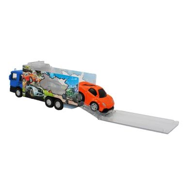 Автотранспортер Funky Toys Быстрое перевозки 1:60 с оранжевой машинкой FT61052