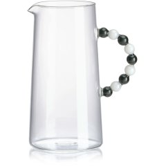 Collier Глечик прозорий, з біло-сірою ручкою,h 21 см ( скло) IVV 8901.1