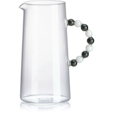 Collier Глечик прозорий, з біло-сірою ручкою,h 21 см ( скло) IVV 8901.1