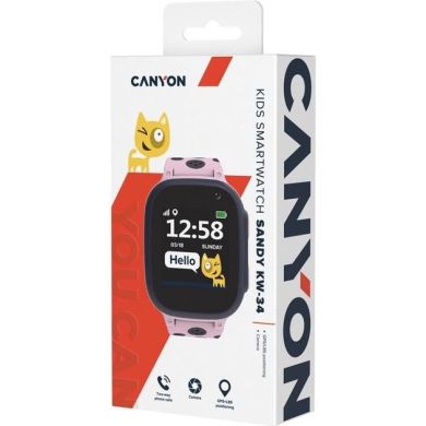Дитячий смарт-годинник Canyon Sandy KW-34 сірий/рожевий CNE-KW34PP