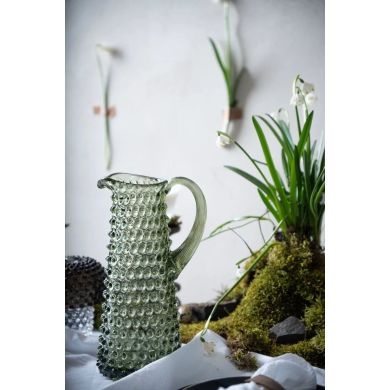 Графін для напоїв високий Hobnail, оливково-зелений (1000 мл) KLIMCHI 16185/1000-32/27