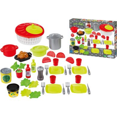 Ігровий набір Chef Готуємо салат з продуктами, салатником і посудом, 43 аксесуара, 18 міс. + ECOIFFIER 002521