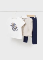 Комплект одежды для девочки леггинсы, футболка, кофта 4F, р.98 Синий Mayoral 1732