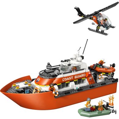 Конструктор LEGO City Спасательный катер и вертолет береговой охраны 60504
