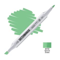 Маркер Sketchmarker, цвет Зеленая ель Spruce Green 2 пера: тонкое и долото SM-G112