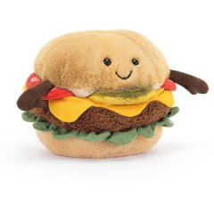 Мягкая игрушка Jellycat (Джелликет) Забавный Гамбургер 12 см A2BU