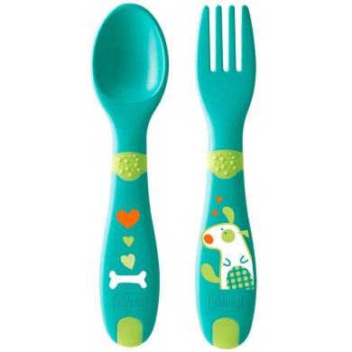 Набор (ложка + вилка) First Cutlery 12М+ (нейтральная) Chicco 8058664086627