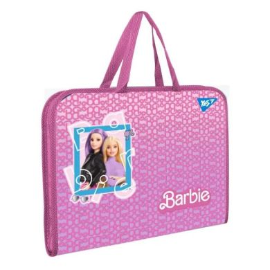Папка-портфель Yes FC на блискавці з тканинними ручками Barbie рожевий YES 492240