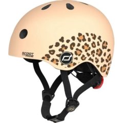 Шлем защитный детский Scoot and Ride, леопард, с фонариком, 45-51см SR-181206-LEOPARD