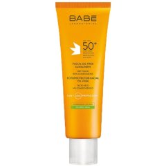 Сонцезахисний крем SPF 50 Babe Laboratorios Sun Protection для жирної та комбінованої шкіри обличчя щоденний догляд 50 мл 8437014389326