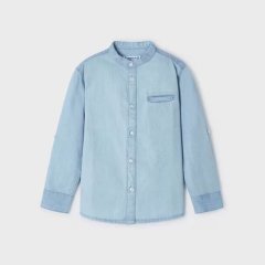 Сорочка для хлопчика джинсова довгий рукав 5K, р.104 Блакитний Mayoral 3125