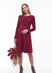 Сукня для вагітних Yula mama XL Темно-бордовий Olivia