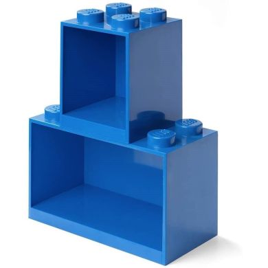 Декоративная полка для хранения книг двойная Х8 Х4 синяя Lego 41171731