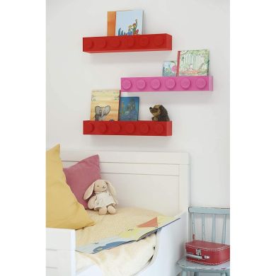 Декоративна полка для зберігання книг рожева Lego 41121739