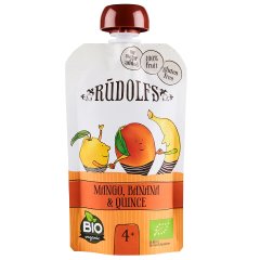 Фруктове органічне пюре Rudolfs Смузі манго, банан та айва 110 г 4751017940907