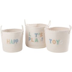 Корзина для игрушек COTTON WH/BL S (30x30x27см) J-LINE C61588