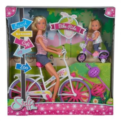 Кукольный набор Simba Штеффи и Эви Прогулка на велосипедах 5733045