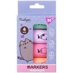 Маркер текстовый Yes Pusheen в наборе, 4 шт. 391094